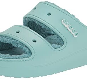 Crocs Unisex Classic Cozzzy Sandals, Fuzzy Slippers and Slides, Pure Water, 6 US Men