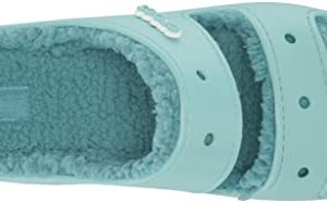 Crocs Unisex Classic Cozzzy Sandals, Fuzzy Slippers and Slides, Pure Water, 6 US Men