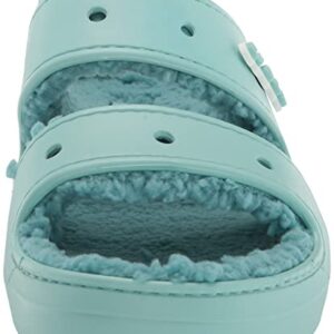 Crocs Unisex Classic Cozzzy Sandals, Fuzzy Slippers and Slides, Pure Water, 6 US Men