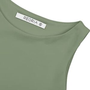 Women’s Sexy Sleeveless High Neck Racerback Cropped Tank Tops Cute Teen Girls Halter Neck Crop Tops Vest Olive Green Medium