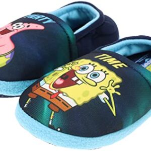 Spongebob Squarepants Boys 2 Piece Pajama Set with Slippers, Size 10 Navy