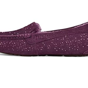 UGG Women's Ansley Metallic Spots Slipper, Pinot Noir, 5