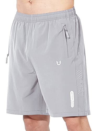 NORTHYARD Men's Athletic Hiking Shorts Quick Dry Workout Shorts 7"/ 9"/ 5" Lightweight Sports Gym Running Shorts Basketball Exercise Grey S