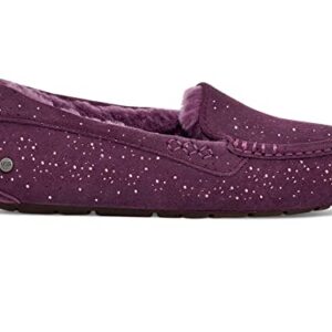 UGG Women's Ansley Metallic Spots Slipper, Pinot Noir, 5