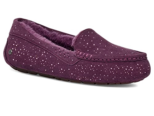 UGG Women's Ansley Metallic Spots Slipper, Pinot Noir, 5