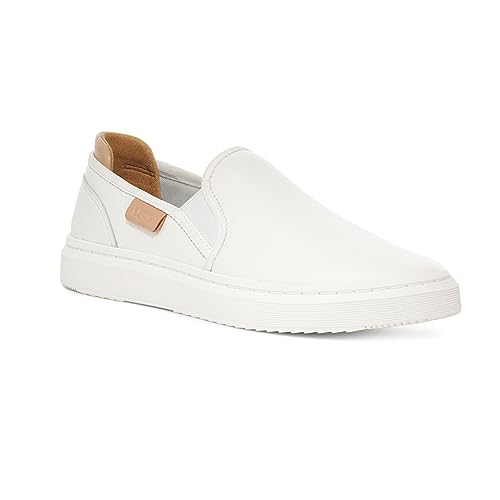 UGG Women's Alameda Slip ON Sneaker, Bright White Leather, 8