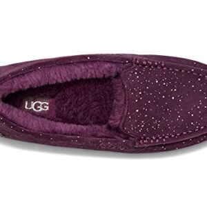 UGG Women's Ansley Metallic Spots Slipper, Pinot Noir, 5