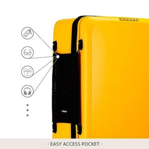 Verage Freeland Carry On Luggage with X-Large Spinner Wheels, Expandable Hardside Travel Luggage, Rolling Suitcase TSA Approved (20-Inch, Yellow)