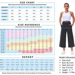 THE GYM PEOPLE Bootleg Yoga Capris Pants for Women Tummy Control High Waist Workout Flare Crop Pants with Pockets (Navy Blue, X-Large)