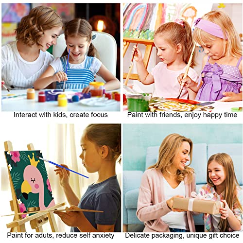 CEUHROG 6 Pack DIY Paint by Numbers for Kids - Paint by Number for Children Beginner Easy Acrylic Watercolor Number Painting Canvas Arts for Kids, Oil Paintin