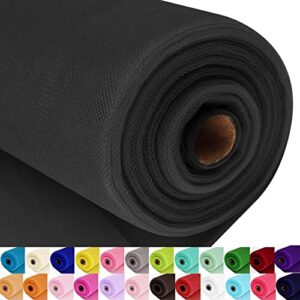 black tulle fabric roll spool bolt (54 inch by 40 yards) large tulle wedding party decoration, tutu skirt, table runner, gift wrapping, bridal shower, soft & drape (black)
