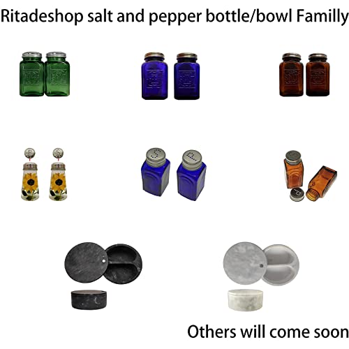 Ritadeshop Depression Style Glass Salt and Pepper Shakers (Amber), 2.35*2.35*4.5 inches