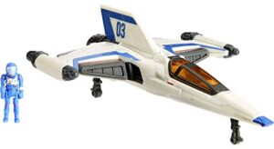 mattel lightyear toys hyperspeed series, buzz lightyear mini action figure & xl-03 spaceship, 6.3-in vehicle