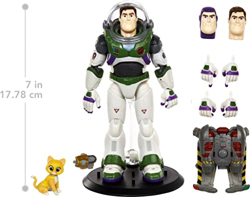 Disney Pixar Lightyear Pixar Spotlight Series Buzz Lightyear Collectible 7 Inch Scale Figure, 32 Articulations, 3 Expressions, Sox, Jetpack 6 Years & Up