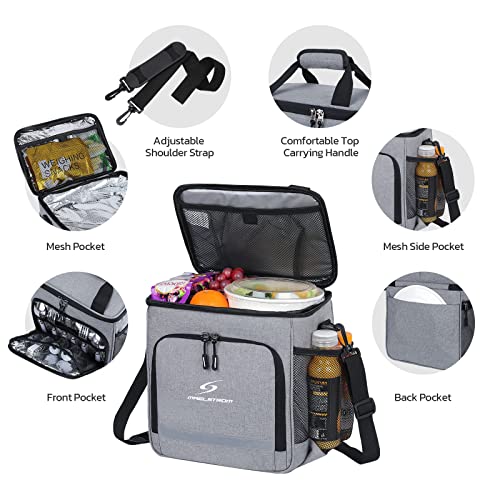 Maelstrom Lunch Box for Men,Insulated Lunch Bag Women/Men,Leakproof Lunch Cooler Bag,Lunch Tote Bag for Work,Small,Dark Grey