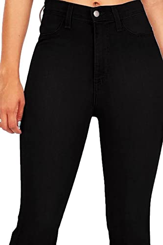 KDF Women's Black Bell Bottom Jeans for Women High Waisted Flare Bootcut Stretch Plus Size Slimming Bell Bottom Pants for Women, 10, Black