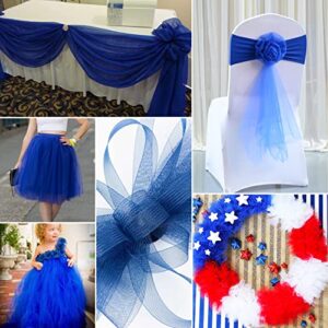 Royal Blue Tulle Fabric Rolls 6 Inch by 200 Yards (600 feet) Fabric Spool Tulle Ribbon for DIY Royal Blue Tutu Bow Baby Shower Birthday Party Wedding Decorations Craft Supplies