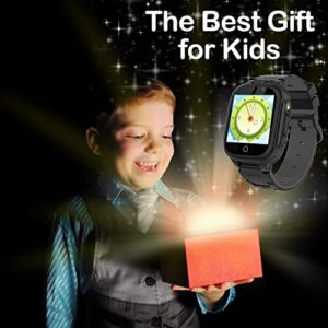 Smart Game Watch for Boys Girls - Kids Smart Watch with 14 Puzzle Games 1.54" HD Touch Screen Music Player Dual Camera 12/24 hr Pedometer Flashlight Birthday for Girls Kids