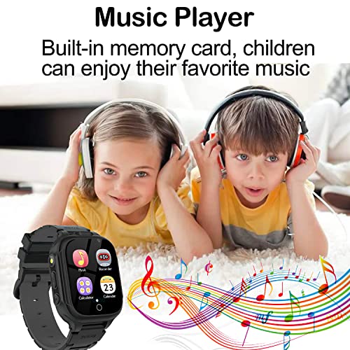 Smart Game Watch for Boys Girls - Kids Smart Watch with 14 Puzzle Games 1.54" HD Touch Screen Music Player Dual Camera 12/24 hr Pedometer Flashlight Birthday for Girls Kids