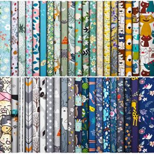 40 pcs 10 x 10 inches cotton fabric bundle squares precut fabric squares multi color floral fat squares sheets for kids diy craft quilting sewing (classic patterns)