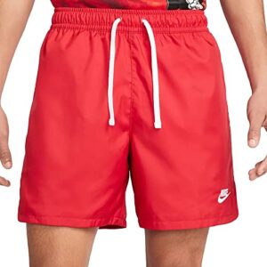nike sportswear sport essentials men's woven lined flow shorts size - l, university red