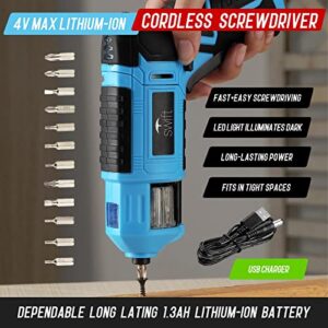 Cordless Lawn Mowers, 15 in Lawn Mower Kit, 40V Lithium-ion Lawnmower w/Brushless Motor & 3.6V/4V-Max 4.5N·m Max Torque Cordless Screwdriver