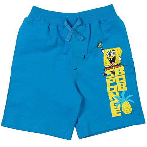 SpongeBob SquarePants Patrick Toddler Boys French Terry 2 Pack Shorts Blue/White 3T