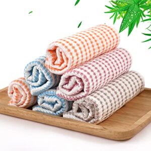 jeffsun bamboo dish cloths for washing dishes, reusable cleaning cloths multi used waffle wash cloths for housework, super absorbent dish towels for kitchen -10x13 inches