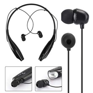 Entatial HV-800 Headset Hanging Neck Headphones Black Noise Reduction for Music//Calls Neckband Smartphone(Black)