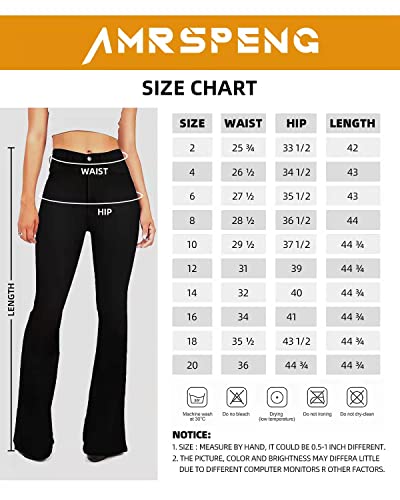 AMRSPENG Women's Black Bell Bottom Jeans for Women Flare Jeans High Waist Bootcut Jeans for Women Stretch Bell Bottom Pants,Black, Size 12