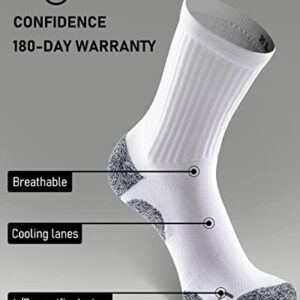 SITOISBE Cushioned Compression Unisex Mid-crew Socks 4-Pack, X-Large, Black Gray Blue White