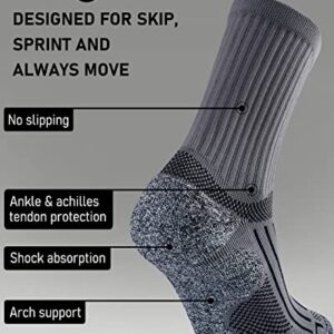 SITOISBE Cushioned Compression Unisex Mid-crew Socks 4-Pack, X-Large, Black Gray Blue White