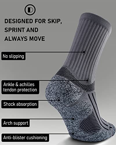 SITOISBE Cushioned Compression Unisex Mid-crew Socks 4-Pack, X-Large, Black Gray Blue White