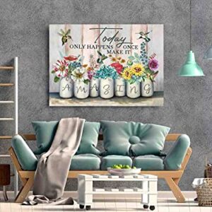 Inspirational Flower Paint by Numbers for Adults Beginner DIY Arts and Crafts Paintwork with Paintbrushes Canvas Oil Painting Wall Decor 16X20 inch