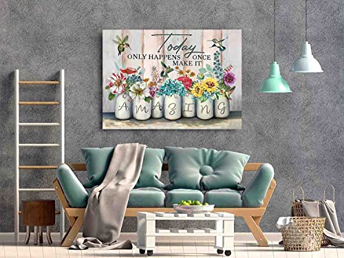 Inspirational Flower Paint by Numbers for Adults Beginner DIY Arts and Crafts Paintwork with Paintbrushes Canvas Oil Painting Wall Decor 16X20 inch