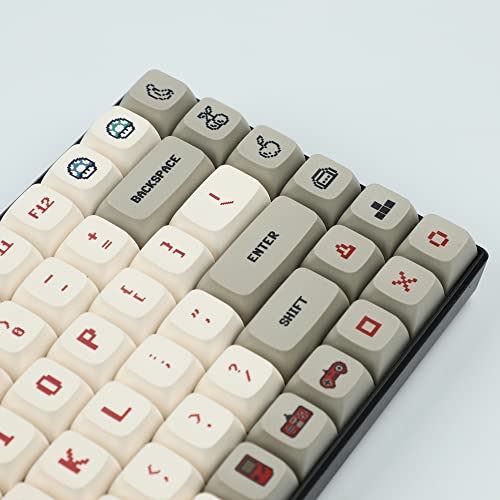 YMDK 146 Key Gameboy Dye Sub ZDA PBT Keycap Similar to XDA for MX Keyboard 104 87 61 Melody 96 KBD75 ID80 GK64 68（Only Keycap） (Gameboy)