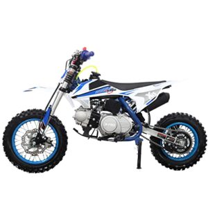 X-PRO X15 110cc Dirt Bike with Semi-Automatic Transmission, Kick Start,12"/10" Wheels! (Factory Package, Blue)