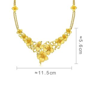 CHOW SANG SANG 999.9 24K Solid Gold Price-by-Weight 50.9g Gold Hydrangea Flower45 Necklace for Women 86591N