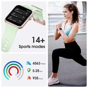 Pautios Smart Watch, Swimming Waterproof Fitness Tracker with Heart Rate, SpO2 and Sleep Monitor, 44mm Fitness Watch for Women Men, Step Counter, Smartwatch Compatible with iOS Android Phones