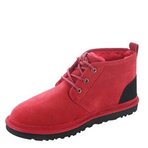 ugg men's neumel graphic outline chukka boot, samba red/black suede, 9