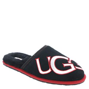 UGG Men's Scuff Logo II Slipper, Black/Samba RED, 15