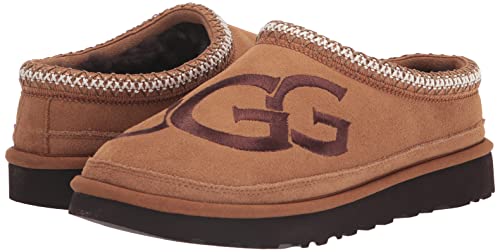 UGG Men's Tasman Logo Slipper, Chestnut/Espresso, 11