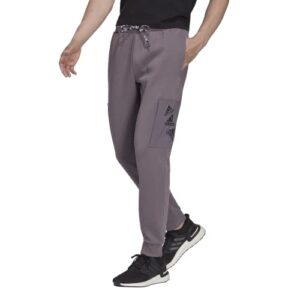 adidas men's essentials brandlove fleece pants, trace grey/black, xx-large