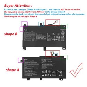 ASODI B31N1726 48Wh Laptop Battery Replacement for Asus FX80 FX86 TUF FX504 FX504GE FX504GM FX505 FX505DT FX505DY FX505GE FX505GD FX505GM A15 FA506IU A17 FA706II B31BNEH B31BN91 A41LK9H (Shape-A)