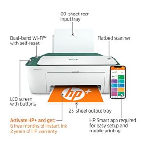 HP DeskJet 2742 Series All-in-One Color Inkjet Printer I Print Copy Scan I Wireless USB Connectivity I Mobile Printing I Up to 4800 x 1200 DPI Print Up to 7 ISO PPM I Sequoia + Printer Cable