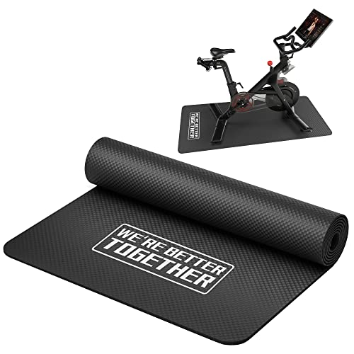 Bike Mat for Peloton Bike or Tread, COOLWUFAN Carpet Protection Exercise Thick Mats for Treadmill & Stationary Bike, Bike Mat, Exercise Mat for Indoor Cycling, Yoga Mat, Accessories for Peloton