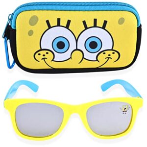 nickelodeon spongebob squarepants boys sunglasses for kids and glasses case set eyewear for toddlers (os, yellow)