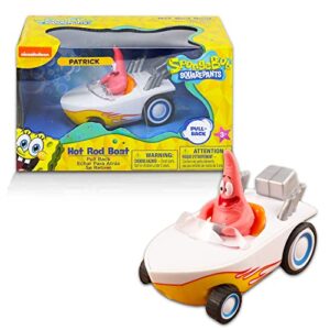 Spongebob Squarepants Patrick Star Pull Back Hot Rod Boat - Spongebob Gift Bundle with Patrick Star Toy Boat, Stickers and More (Spongebob and Patrick Toys for Boys)