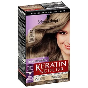 Schwarzkopf Keratin Color Permanent Hair Color Cream 7.1 Dark Ash Blonde, 1 Kit