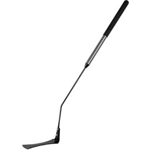 walensee grass whip with double-edged serrated sharp steel blade weed grass cutter with soft rubber 22-inch handle cut tall grass and overgrown weeds in the yard, fields, and ditches, black,1 pack
